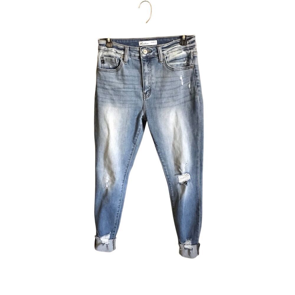 Kancan for Maurices Size 28 distressed Jeans denim blue cuffed style Estilo